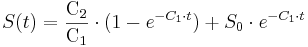 S(t) = \frac{\mbox{C}_2}{\mbox{C}_1} \cdot (1-e^{-C_1 \cdot t}) + S_0 \cdot e^{-C_1 \cdot t}