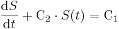 \frac{\mbox{d}S}{\mbox{d}t} + \mbox{C}_2 \cdot S(t) = \mbox{C}_1