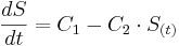 \frac{dS}{dt} = C_1 - C_2 \cdot S_{(t)} 